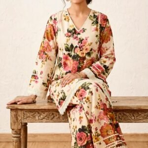 Mayassar Vintage Bloom cotton suit set, Jaipur